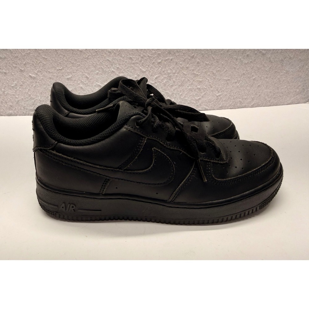 Nike Air Force 1 Low Triple Black GS Sneakers 314192-009 Youth Size 6Y